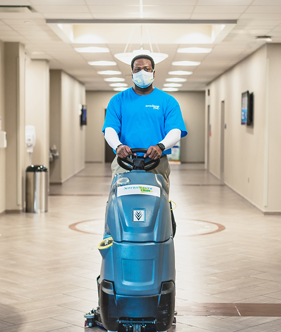 commercial cleaning company providing floor cleaning and polishing services