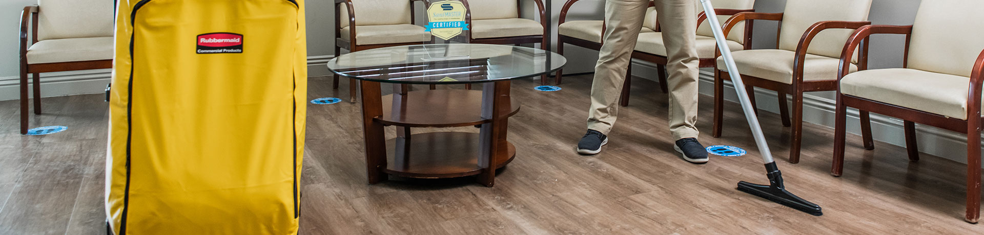 ServiceMaster Clean Technician cleaning hardwood floors