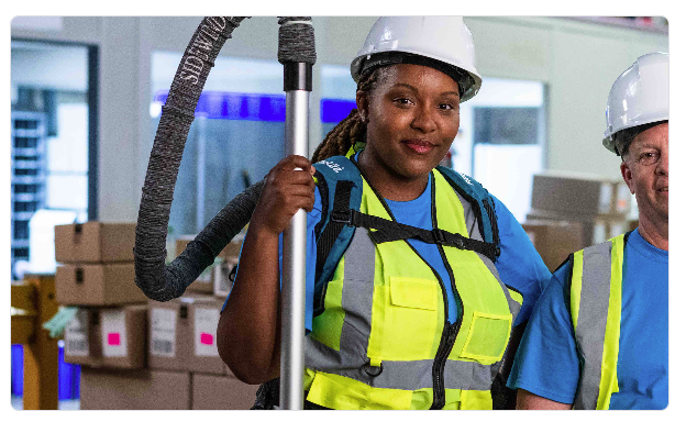 Lakeland cleaning company employee providing commercial cleaning services