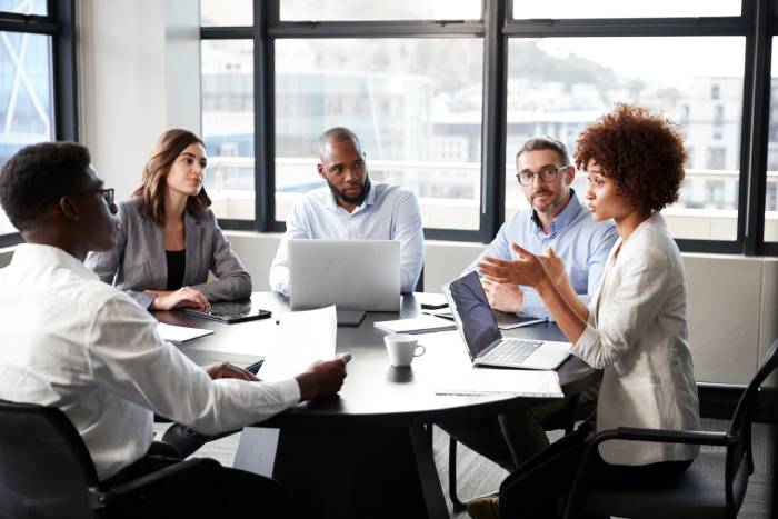 image of a clean office with happy employees
