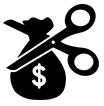 icon of scissors and a money bag