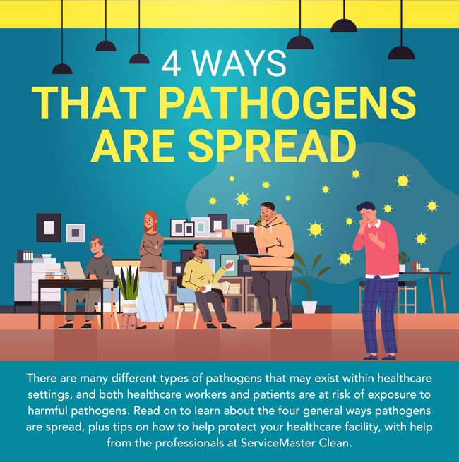 4 ways that pathogens spread infographic