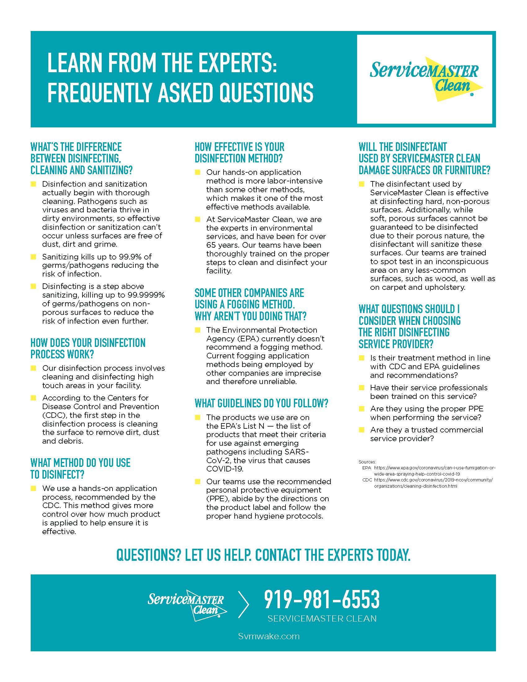 Frequently Asked Questions - Service Master Clean Cleaning Experts
