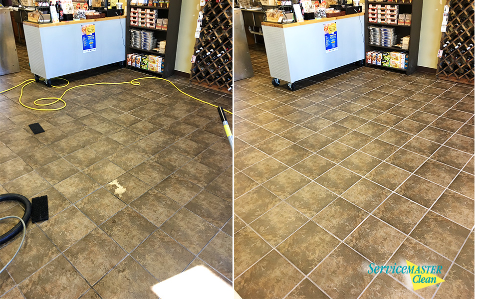 Business Tile and Grout Before and After 