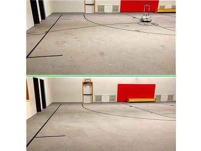 before and after image of dirty to clean carpet