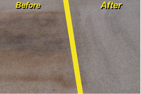 Before and after carpet cleaning