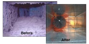 before and after photos of air duct cleaning 