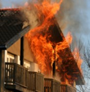 house burning on fire