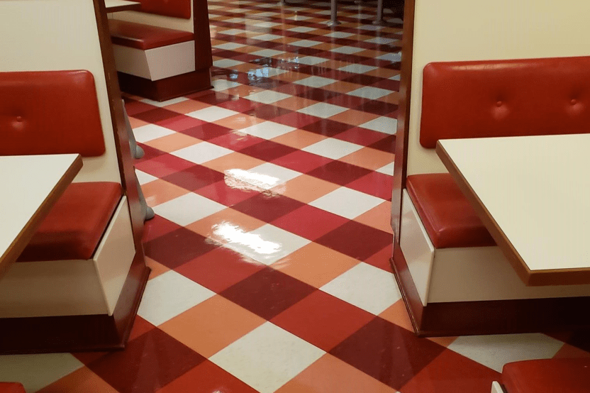 Floors of a resteraunt